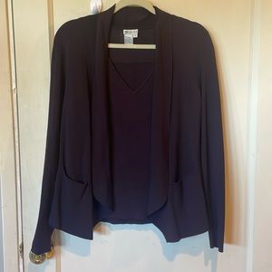 WORTH Like New Cardigan with Matching Top Purple